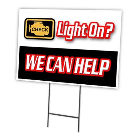Signmission Check Engine Light Yard Sign & Stake outdoor plastic coroplast window, C-2436 Check Engine Light C-2436 Check Engine Light